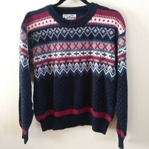 Vintage Nordic Fair Aisle Wool Sweater